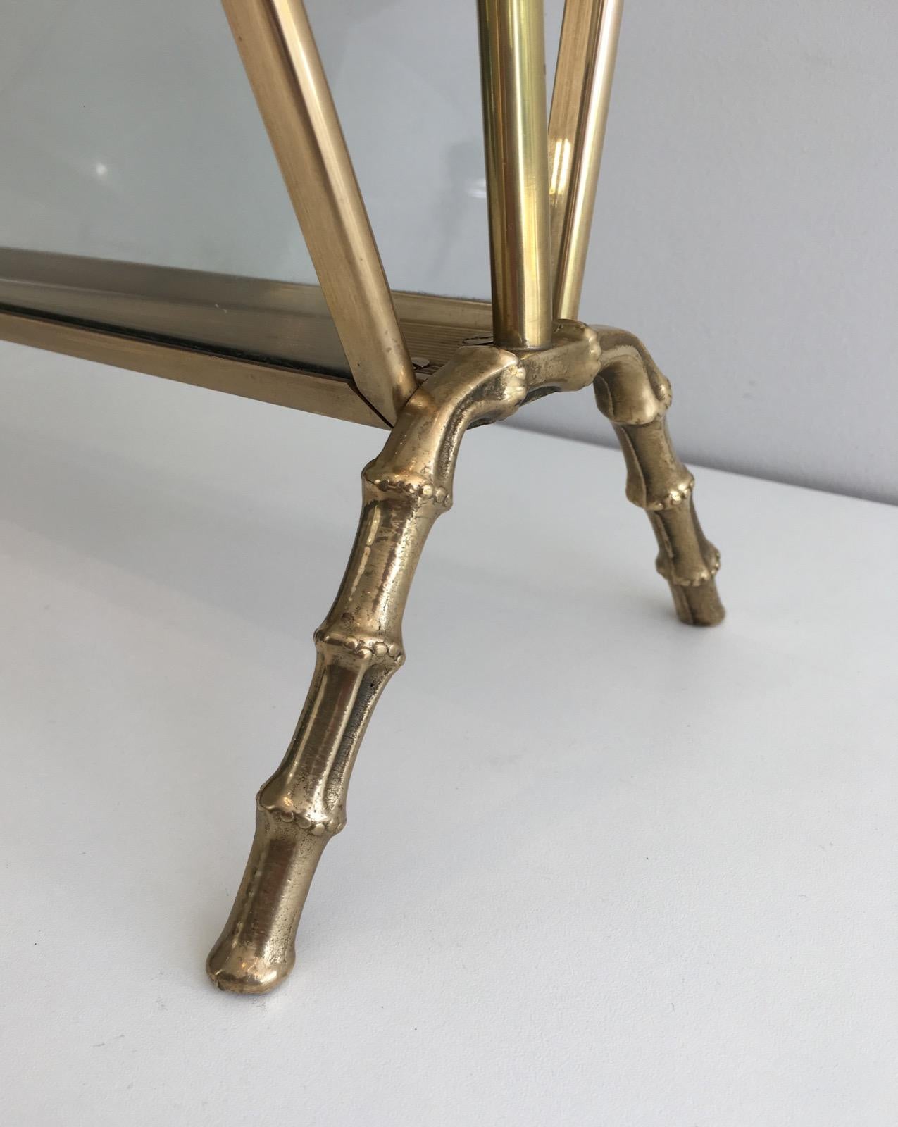 Brass Faux-Bamboo Magazine Rack by Maison Baguès For Sale 9
