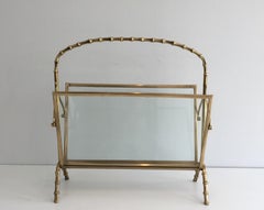 Porte-revues en laiton et faux-bambou par Maison Baguès