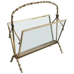 Porte-revues en laiton et faux-bambou par Maison Baguès
