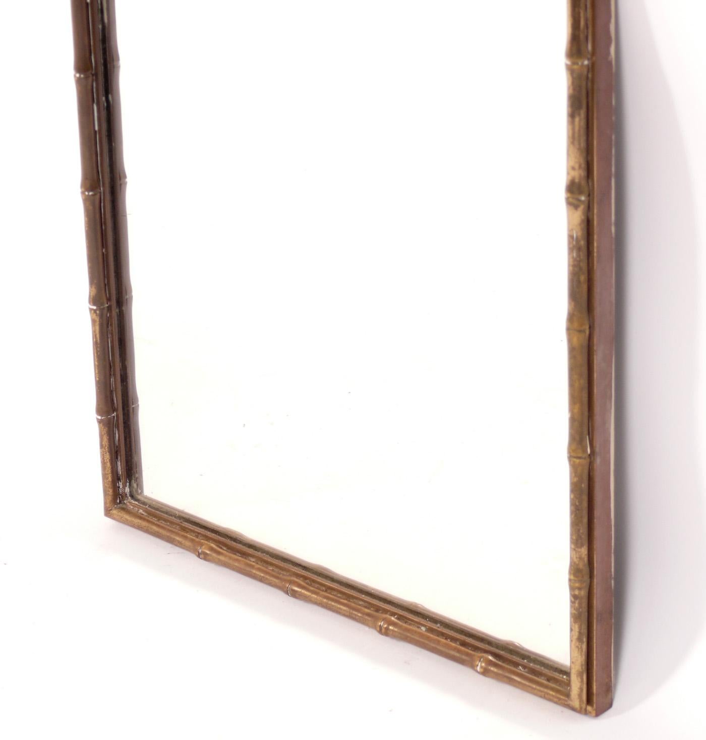 Chinoiserie Brass Faux Bamboo Mirror