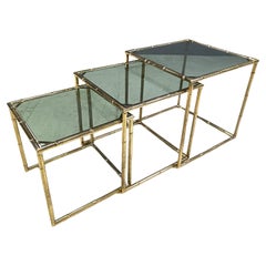 Brass faux bamboo nesting tables, 1960s