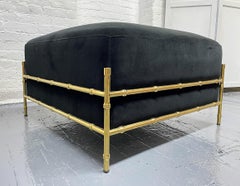 Brass Faux Bamboo Ottoman