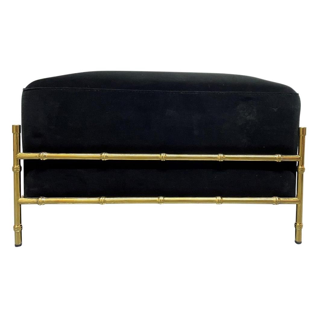Brass Faux Bamboo Ottoman For Sale