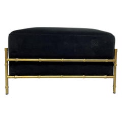 Brass Faux Bamboo Ottoman