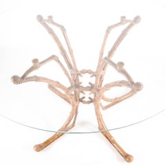 Brass faux bamboo painted gueridon/table