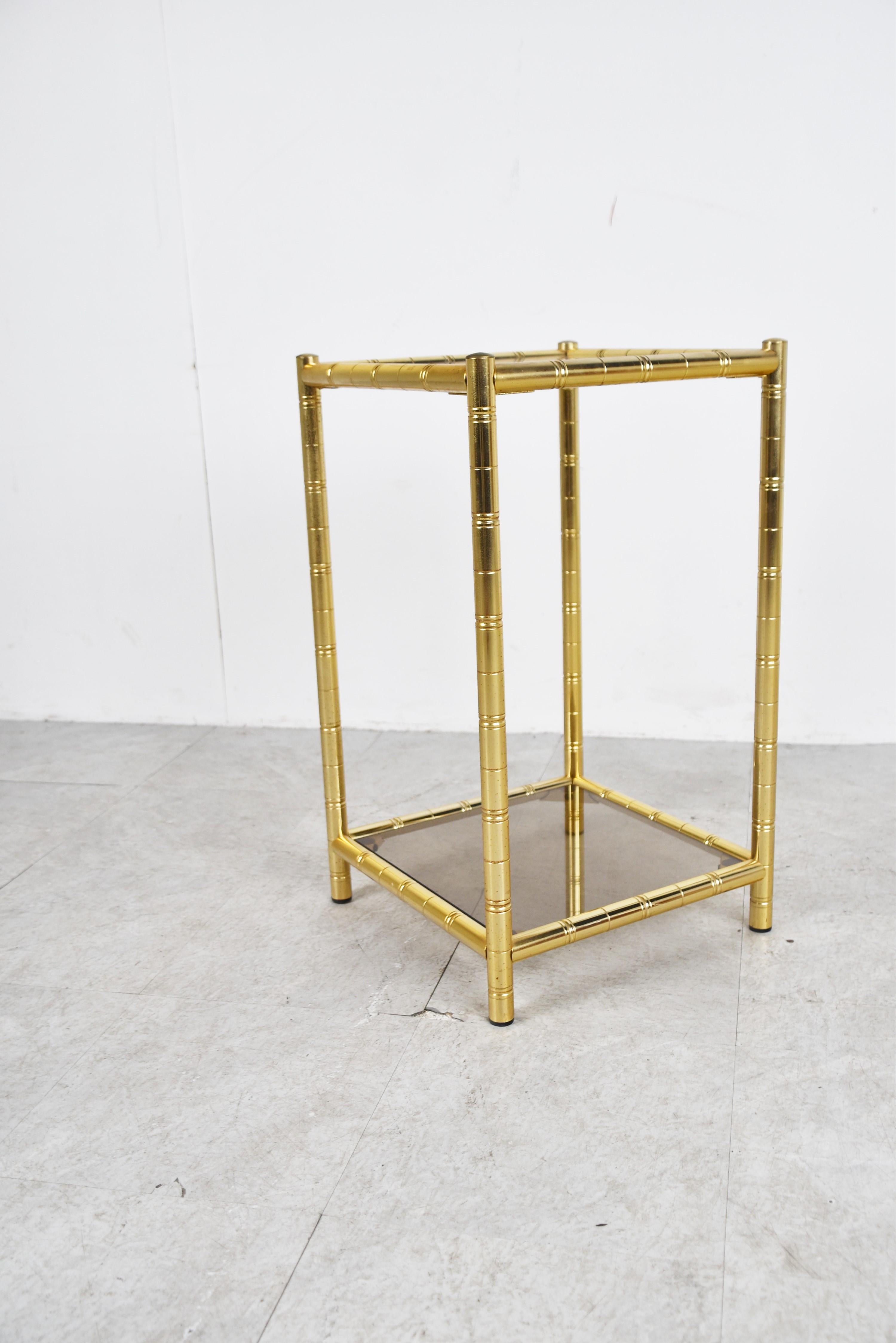 Brass faux bamboo side table 1970s 3
