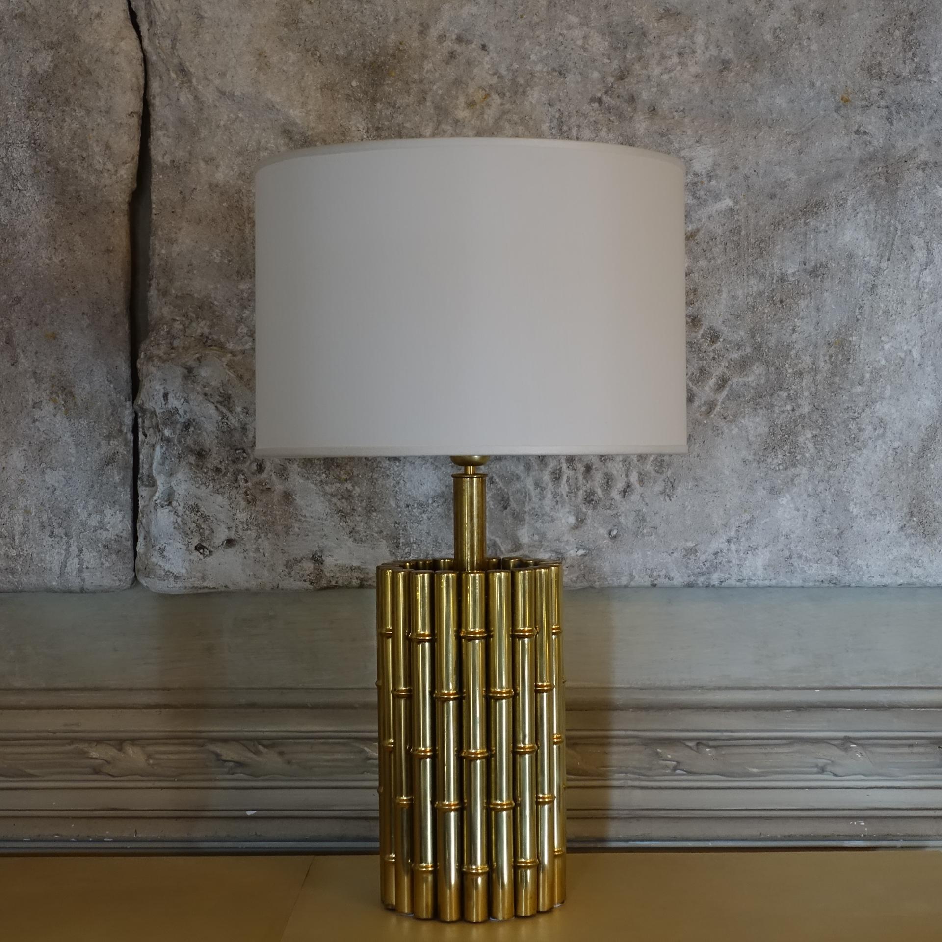 Late 20th Century Brass Faux Bamboo Table Lamp, Italy, circa 1970s