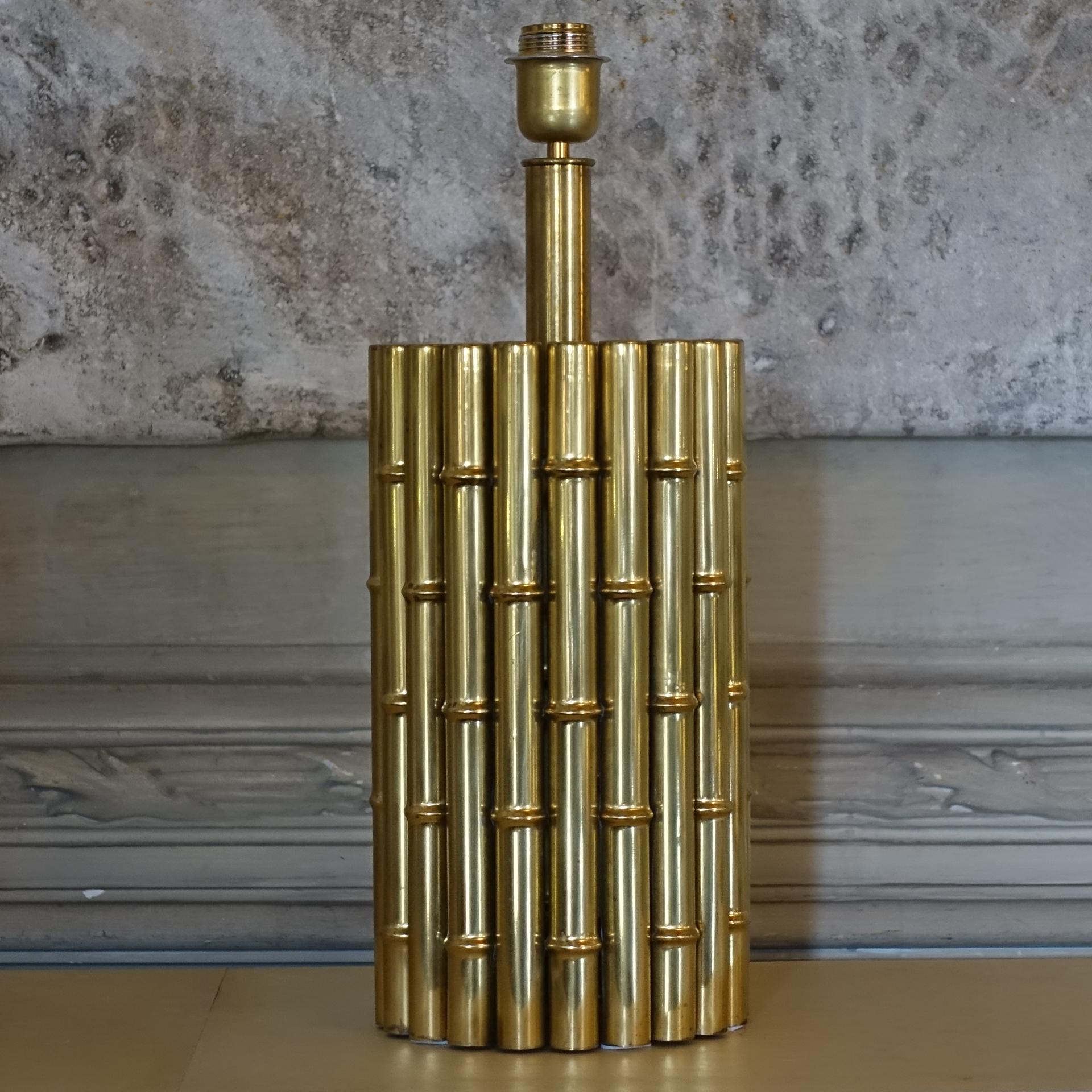 Brass Faux Bamboo Table Lamp, Italy, circa 1970s 2