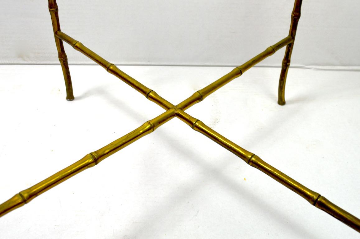 Italian Brass Faux Bamboo Table Made in Italy after Maison Jansen