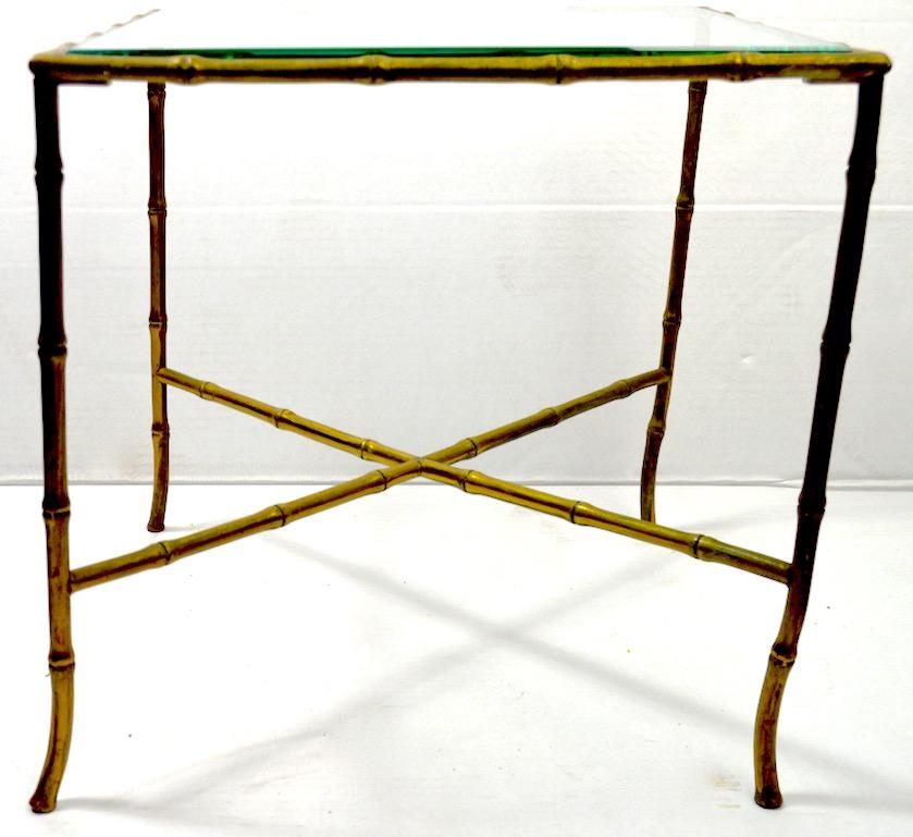 20th Century Brass Faux Bamboo Table Made in Italy after Maison Jansen