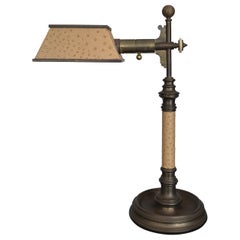 Brass & Faux Ostrich Banker's Desk Lamp by Chapman