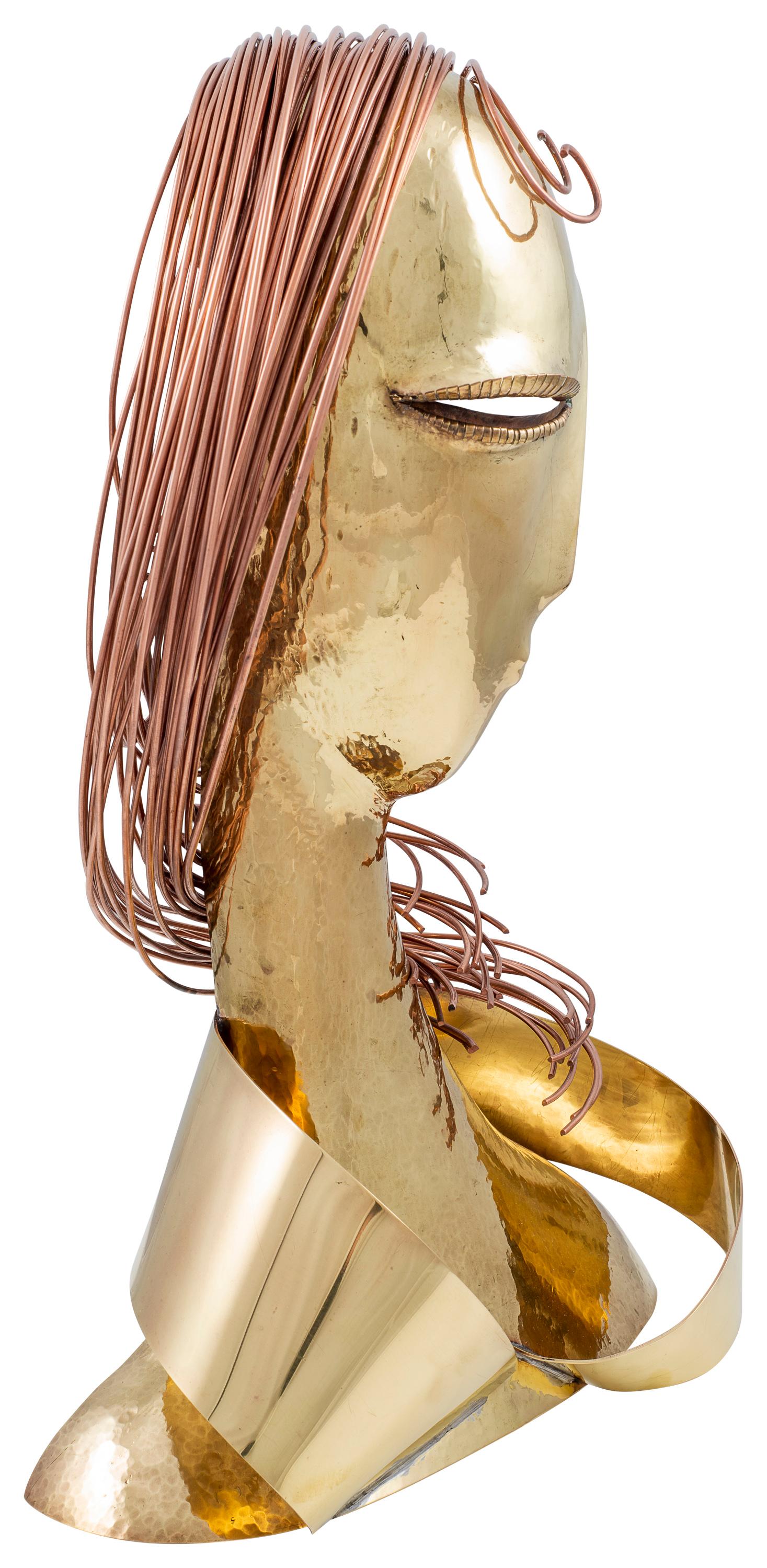 Brass Female Bust Franz Hagenauer Werkstatte Hagenauer Wien early 1980s Austrian

The designs of Prof. Franz Hagenauer from the 1980s show an artistic spirit in motion. Even in this late period towards the end of his life, Hagenauer was interested