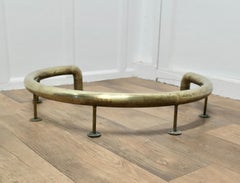 Brass Fender for a Round Free Standing Cast Iron Stove