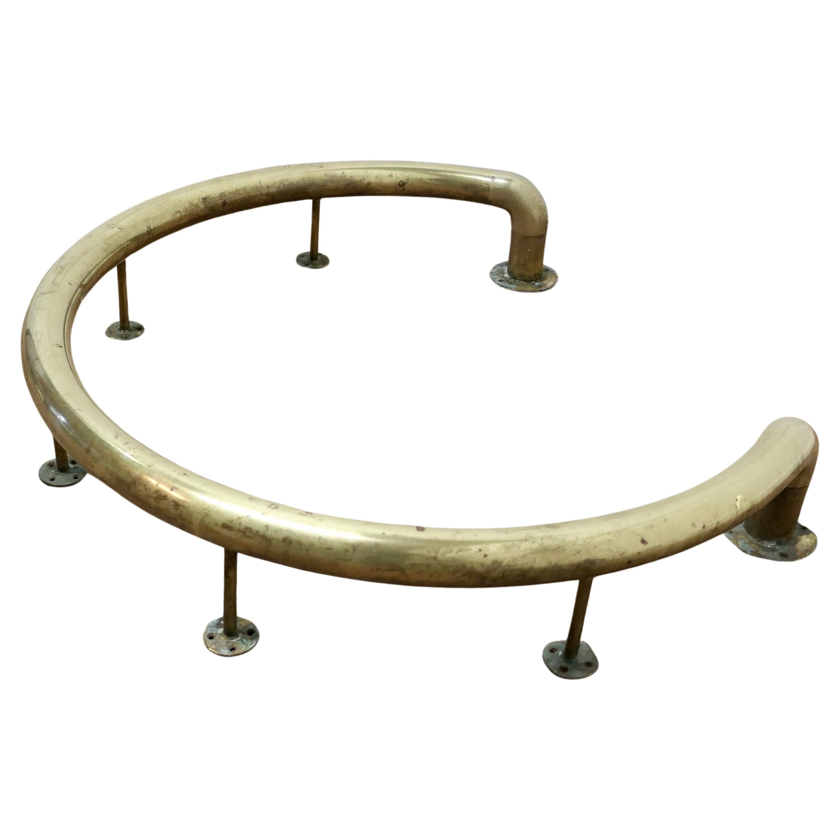 Brass Fender for a Round Free Standing Cast Iron Stove   