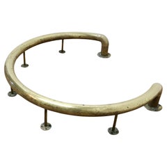 Antique Brass Fender for a Round Free Standing Cast Iron Stove   