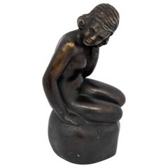 Brass Figure "Seated Woman"