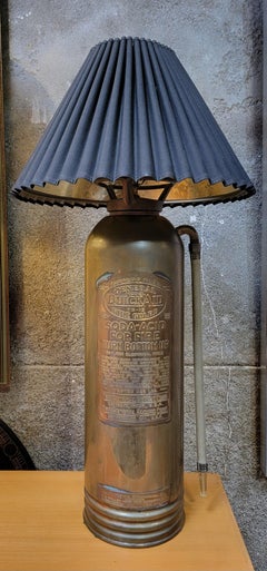 Brass Fire Extinguisher Lamp Early 20th Century