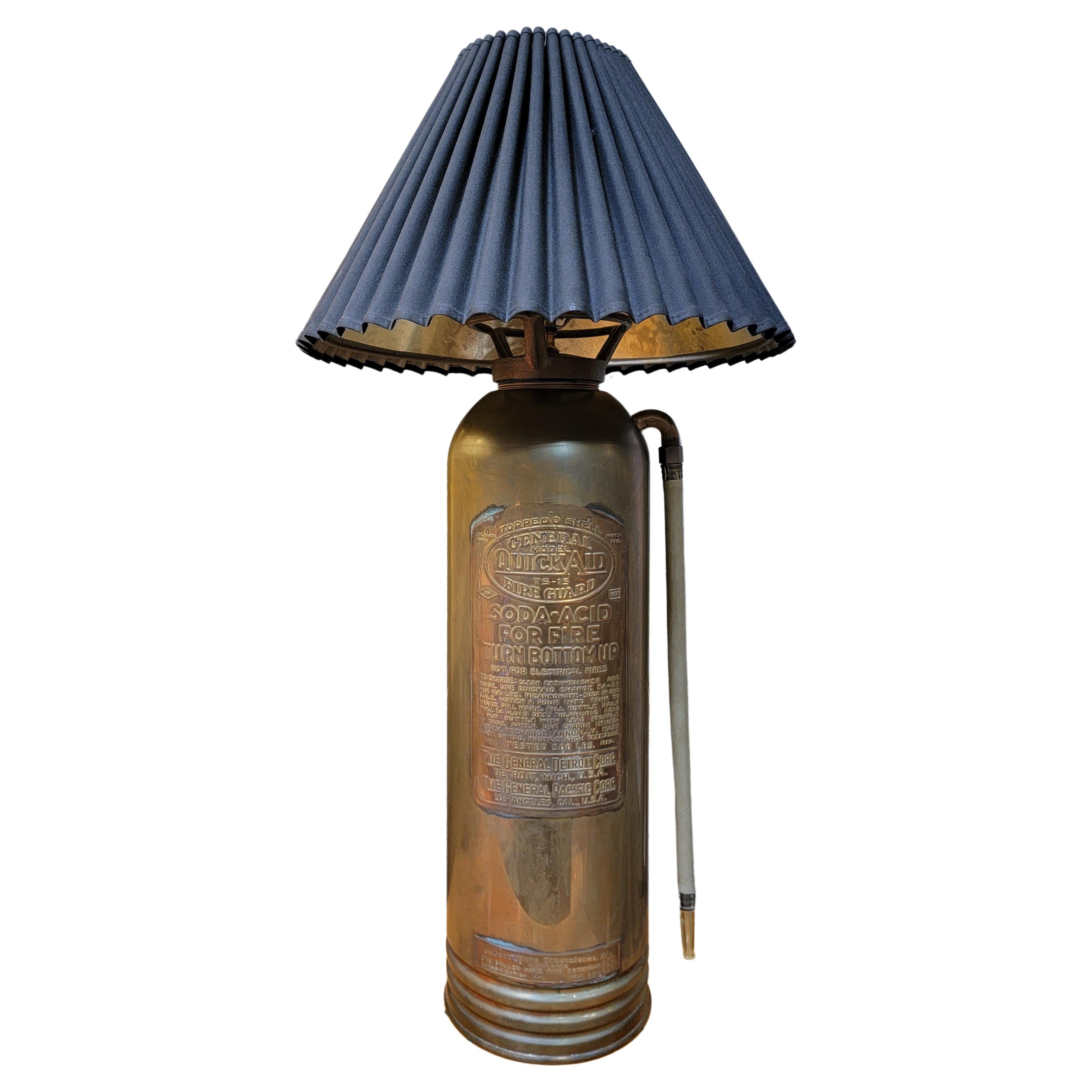 Brass Fire Extinguisher Lamp Early 20th Century For Sale