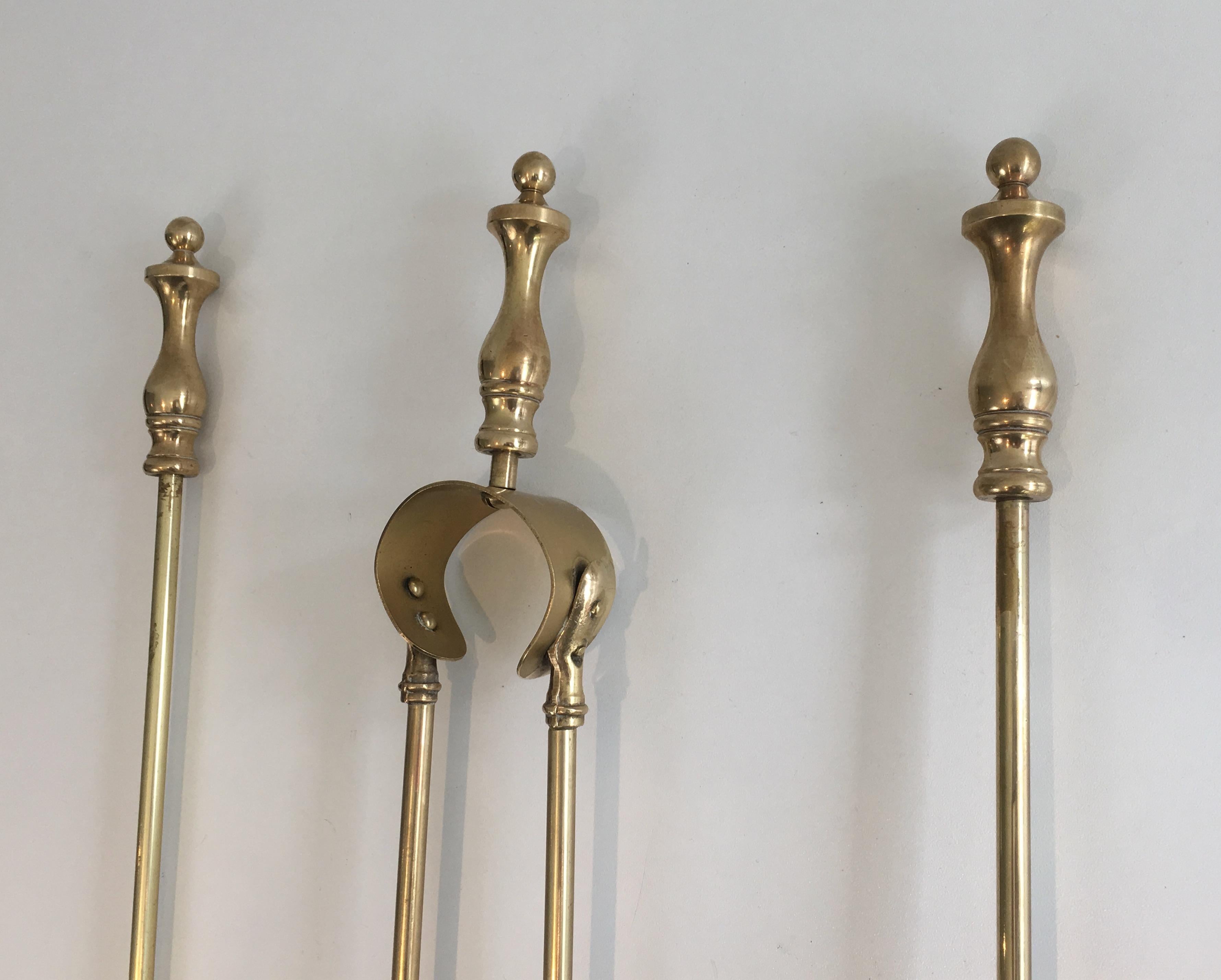 Brass Fire Place Tools, French, circa 1970 8