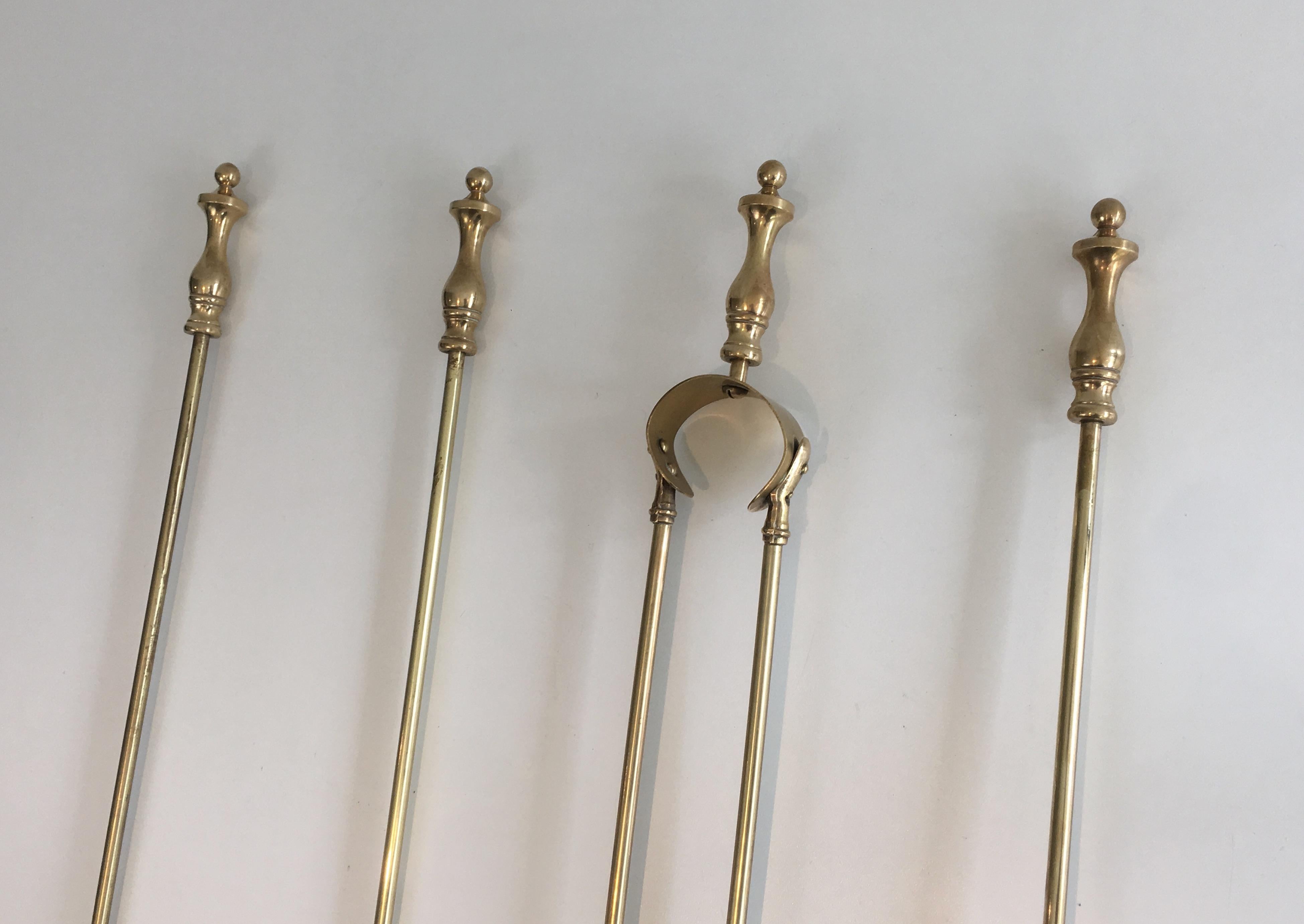 Brass Fire Place Tools, French, circa 1970 1