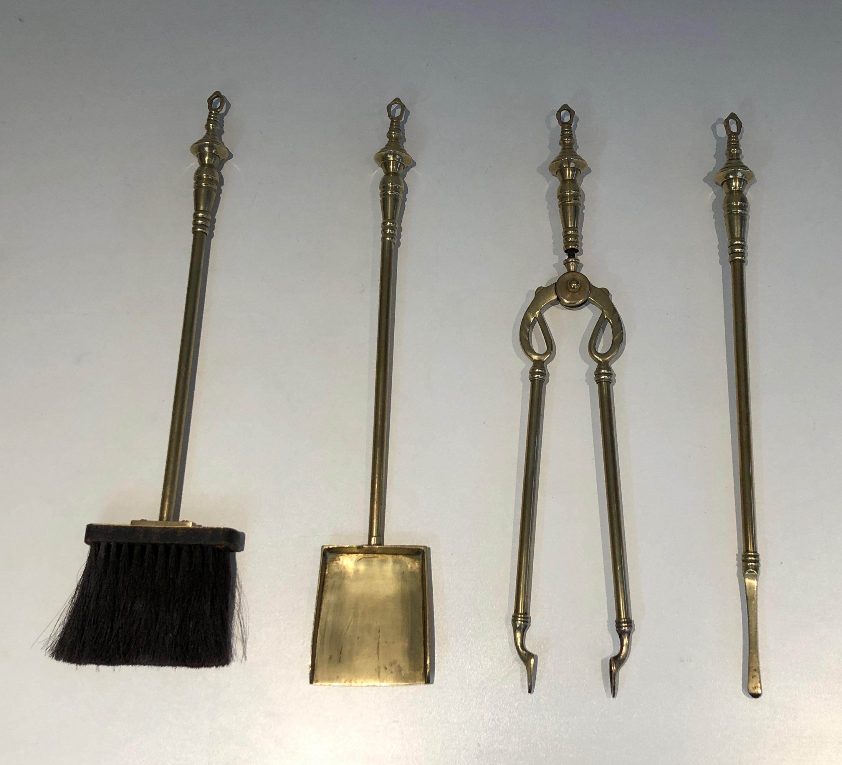 Brass Fire Place Tools, French, Circa 1970 3