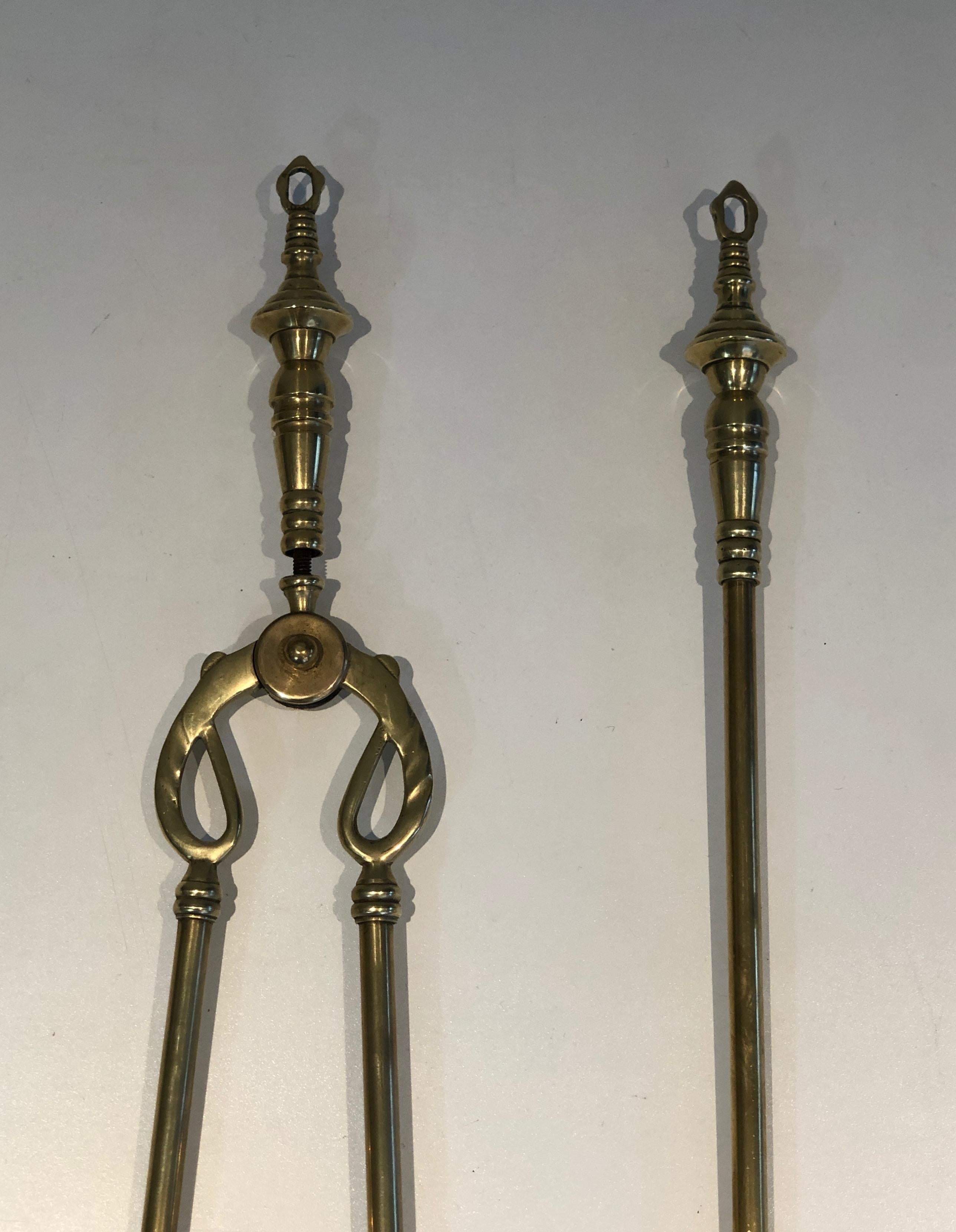 Brass Fire Place Tools, French, Circa 1970 4
