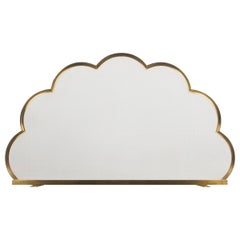 Retro Brass Fire Screen Cloud Shaped, France, circa 1960