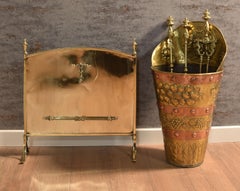 Brass fire screen