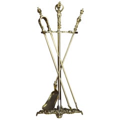 Antique Brass Fire Tool Companion Set