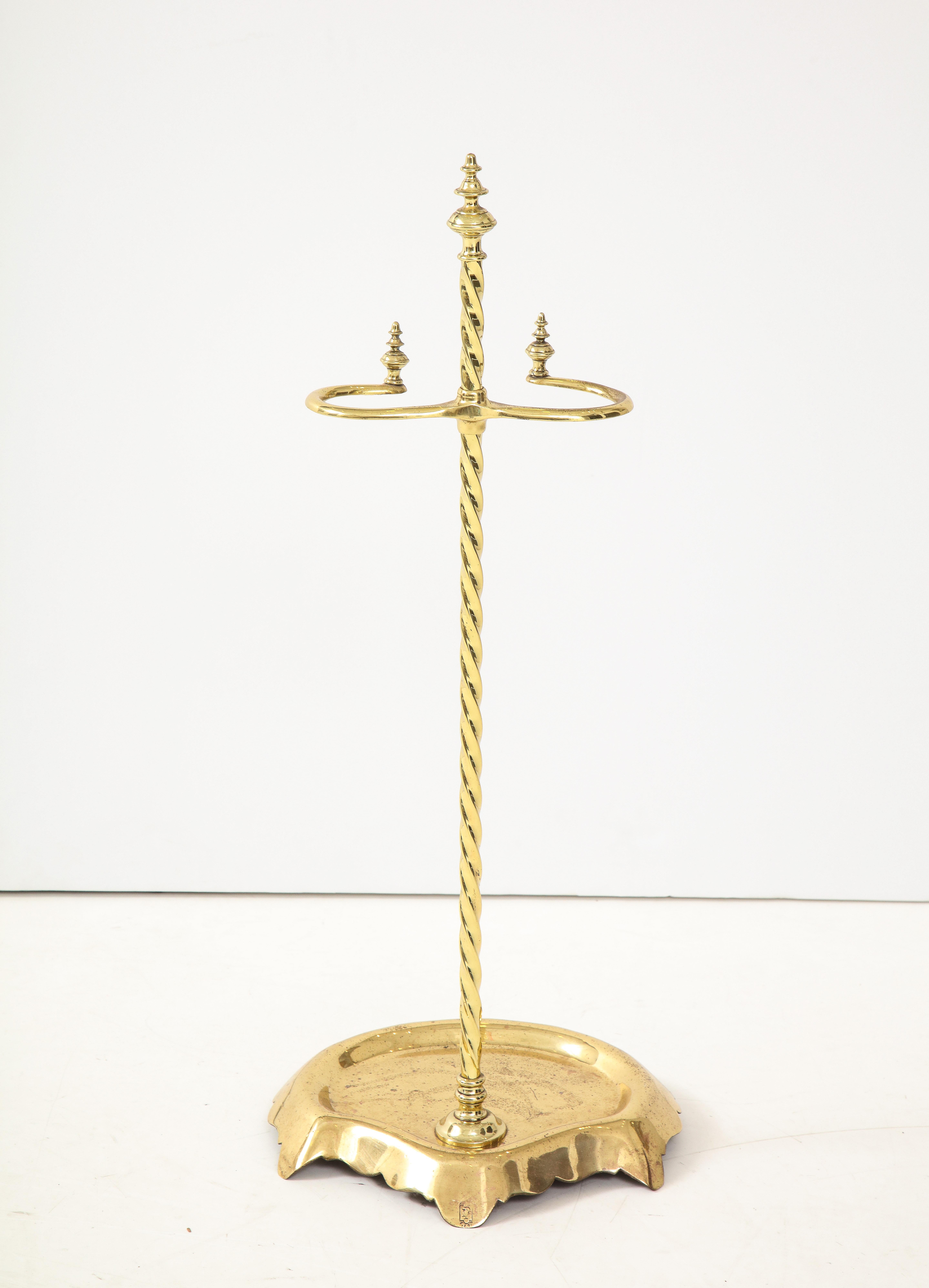 19th Century Brass Fire Tool Stand