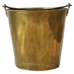 Vintage Brass Fireplace Chimney Pot Bucket