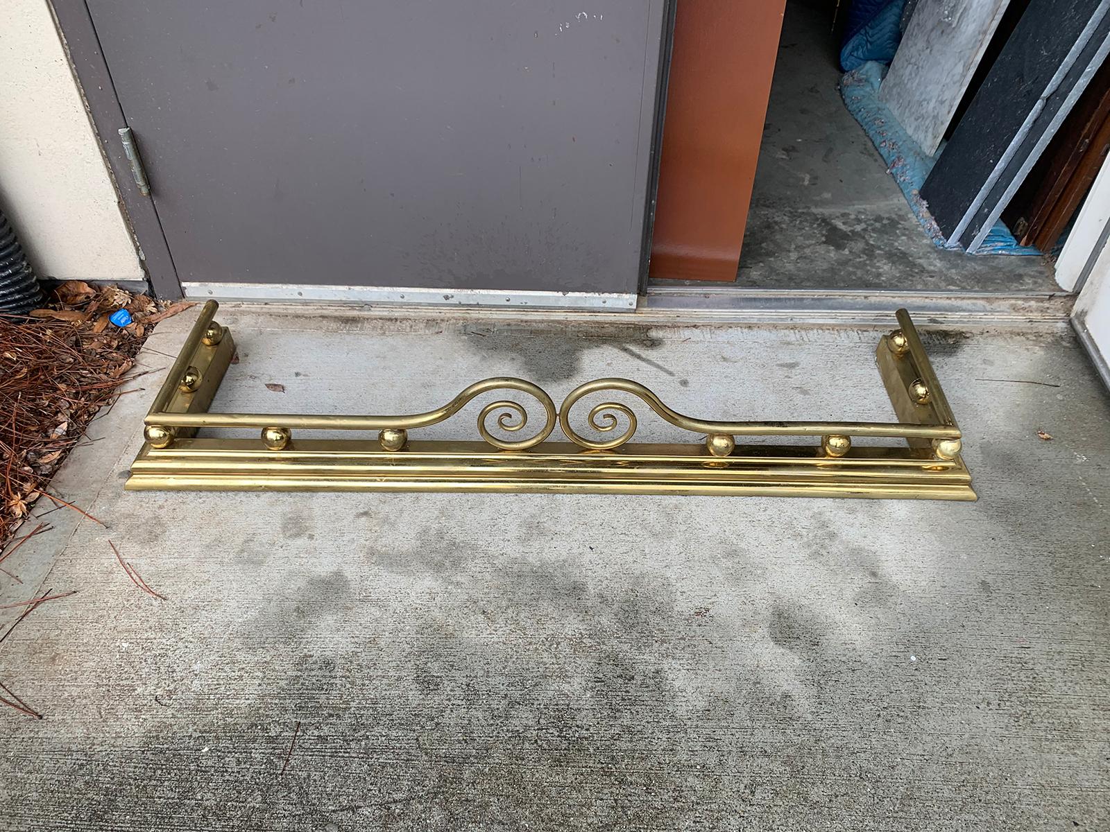 Brass Fireplace Fender, circa 1900 For Sale 9