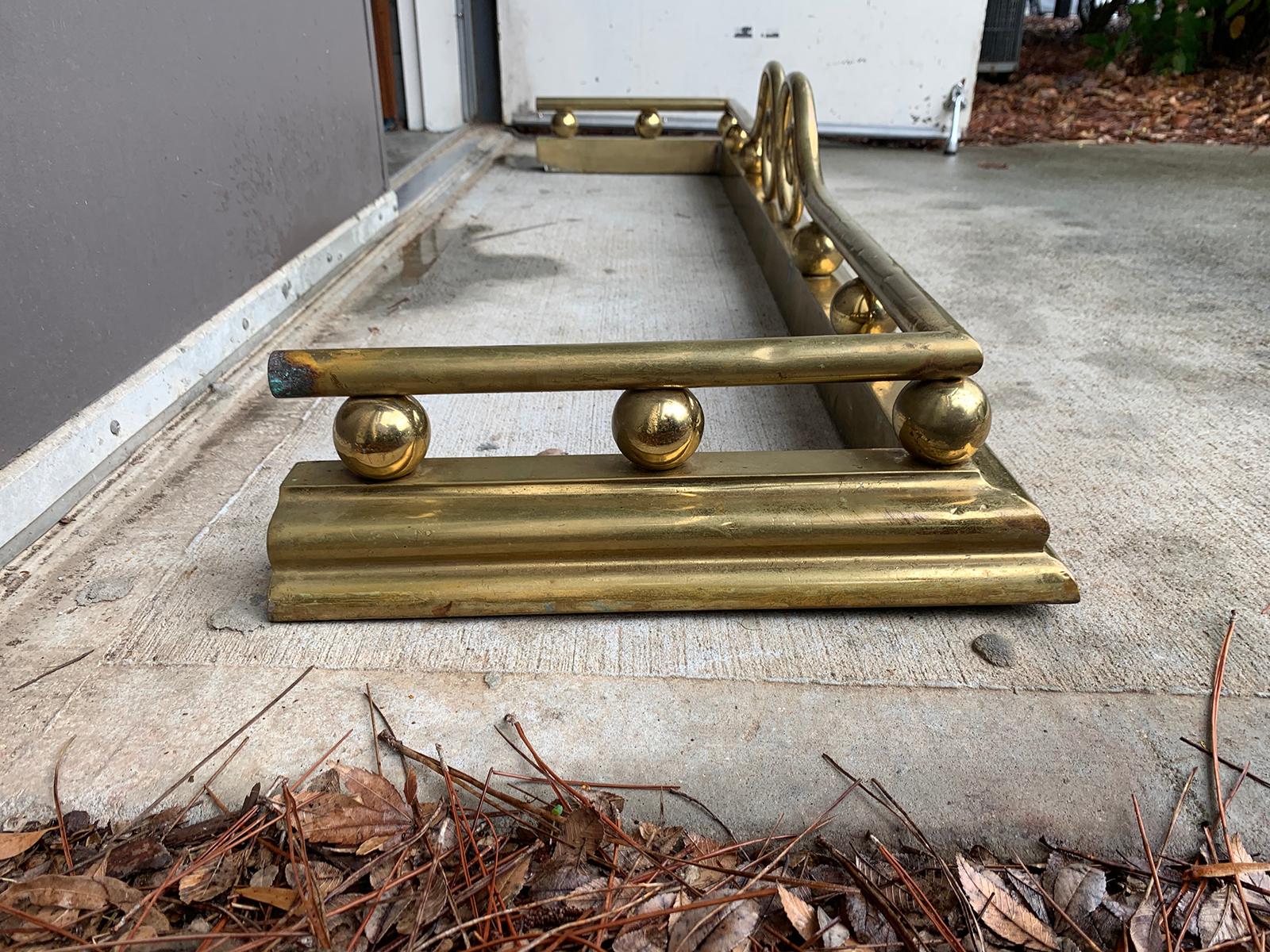 Early 20th Century Brass Fireplace Fender, circa 1900 For Sale