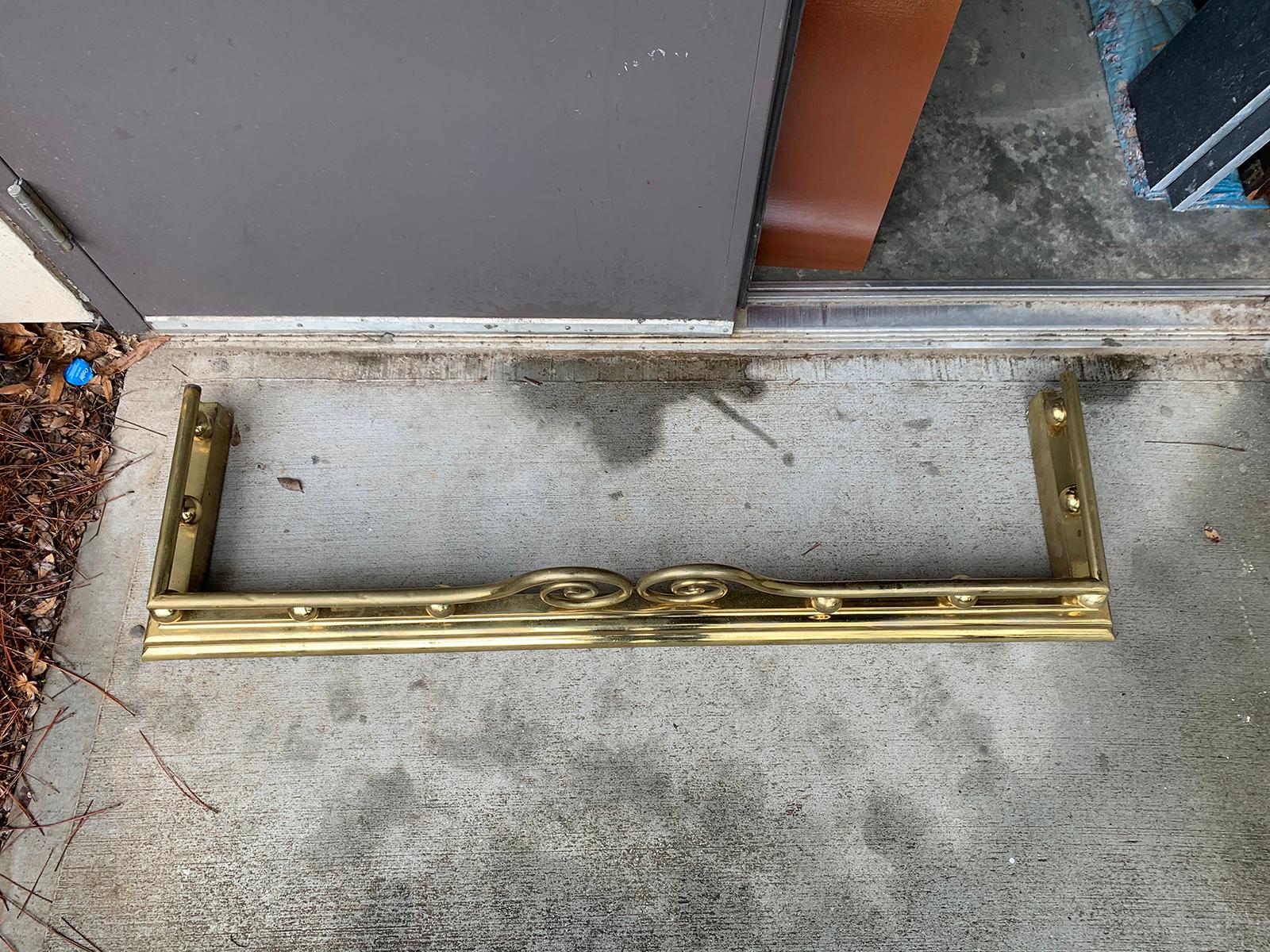 Brass Fireplace Fender, circa 1900 For Sale 1