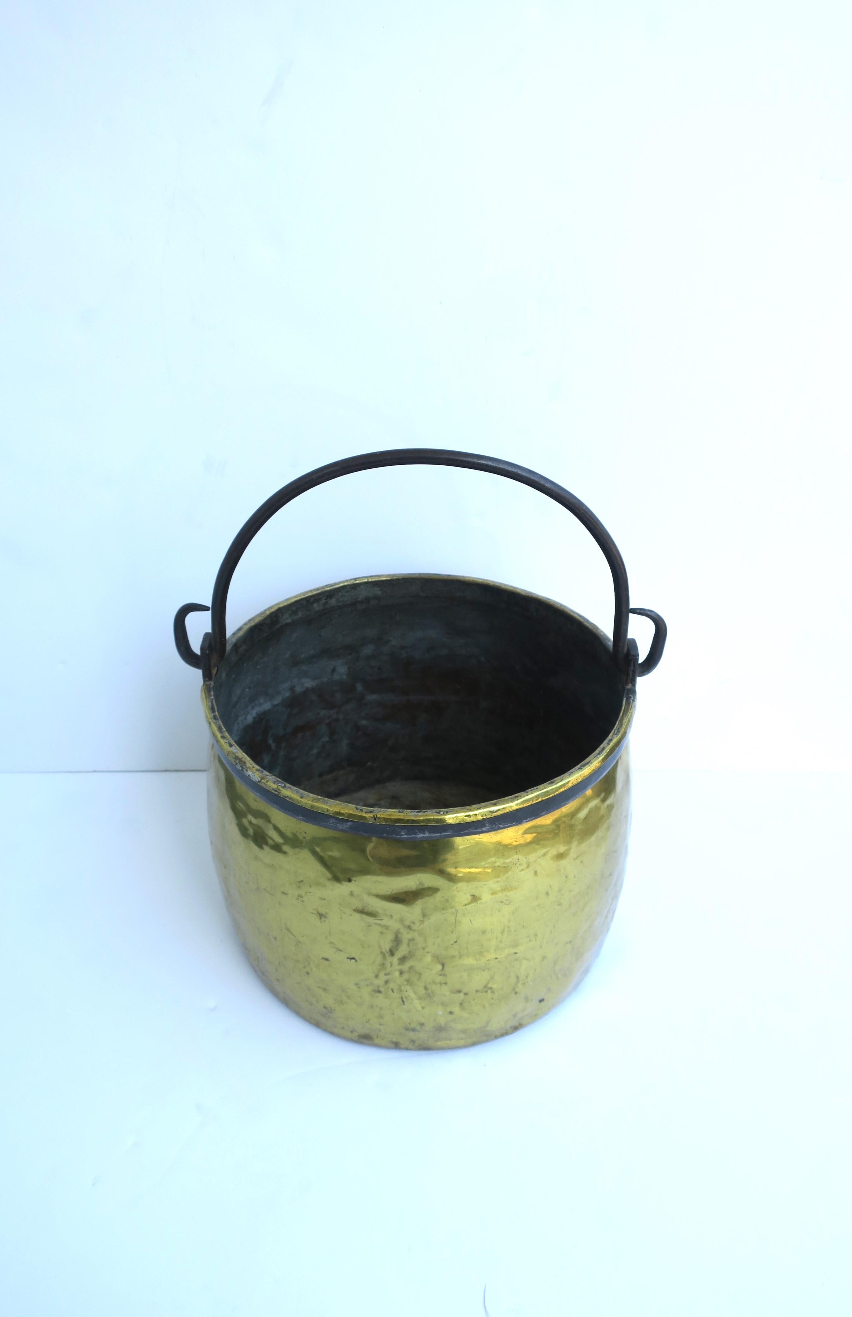 Country Brass Fireplace Firewood Pot Bucket For Sale