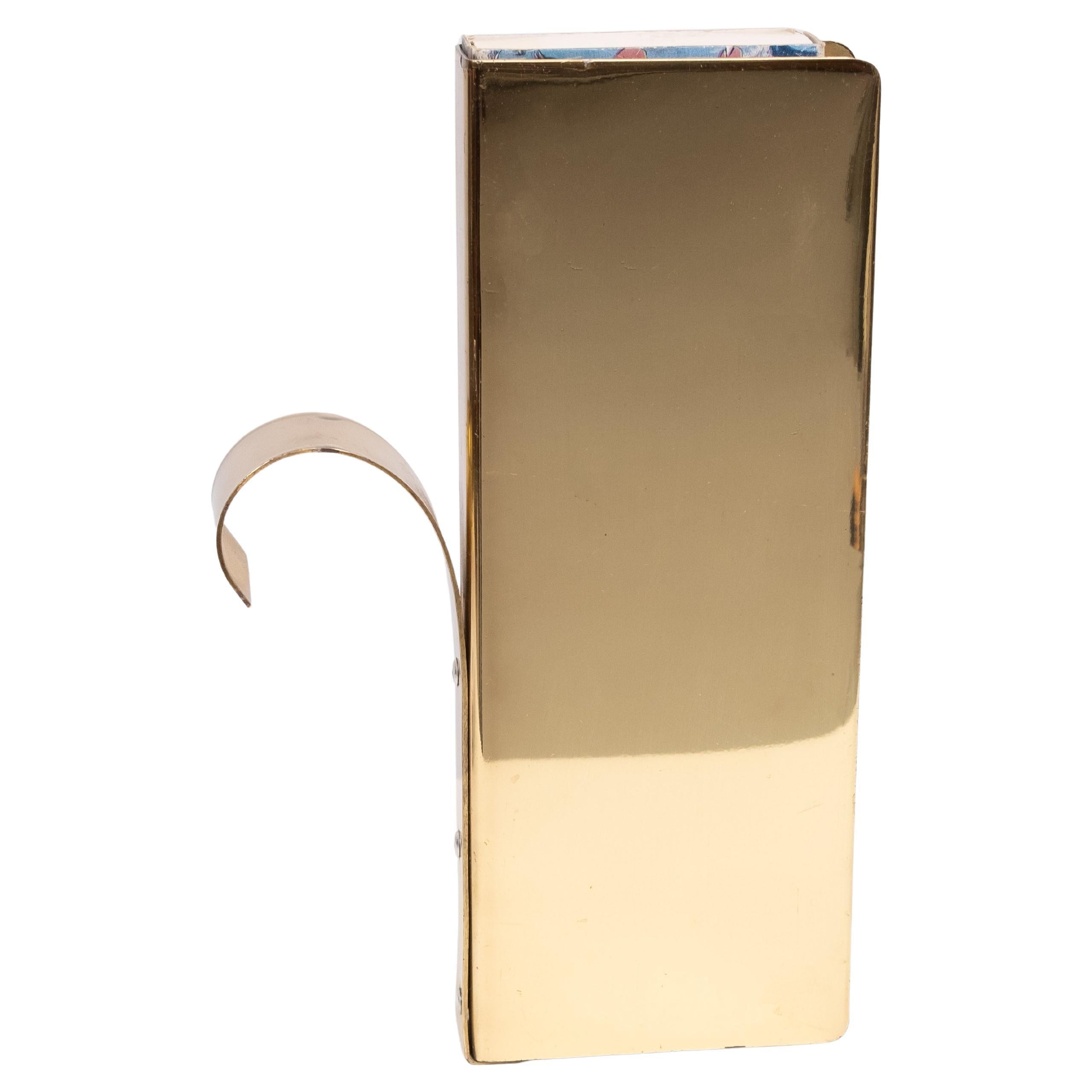 Porte allumettes de cheminée en laiton 1970 Angleterre en vente