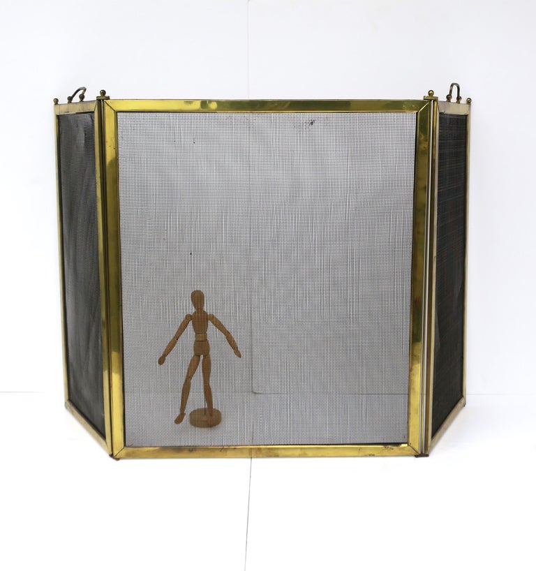 Brass Fireplace Screen For Sale at 1stDibs