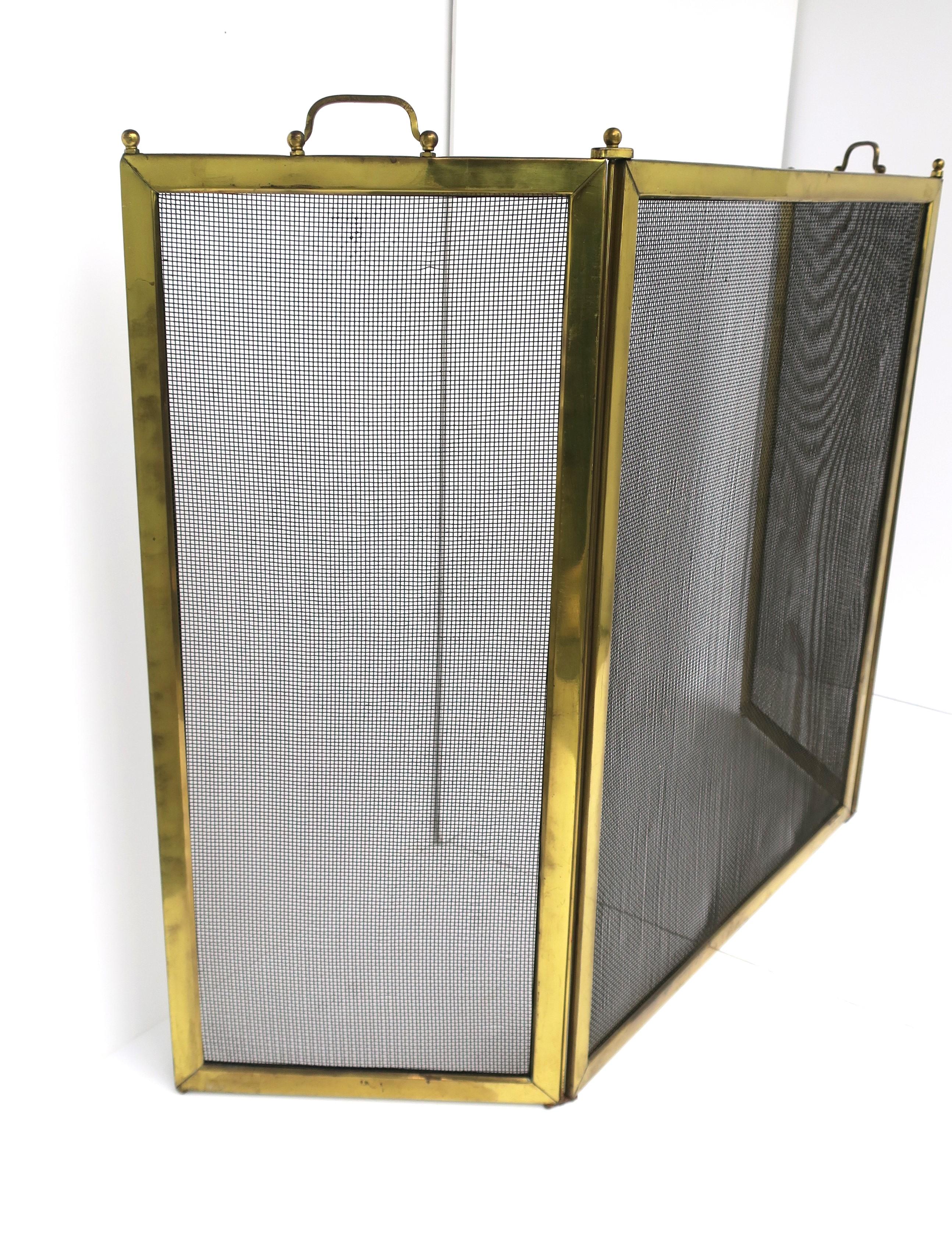 Brass Fireplace Screen In Good Condition In New York, NY