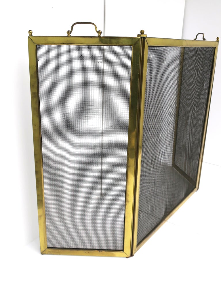 Brass Fireplace Screen For Sale at 1stDibs