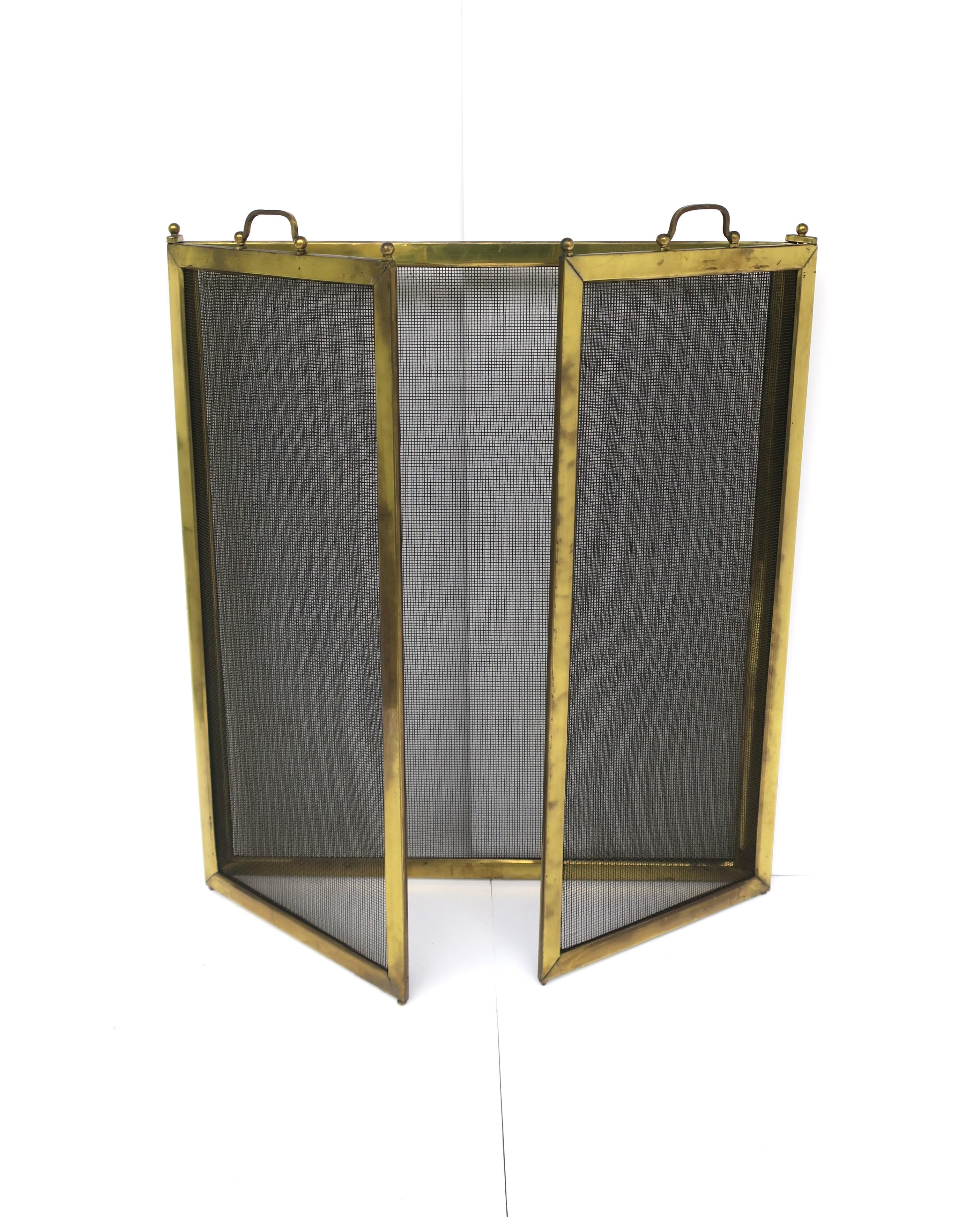20th Century Brass Fireplace Screen