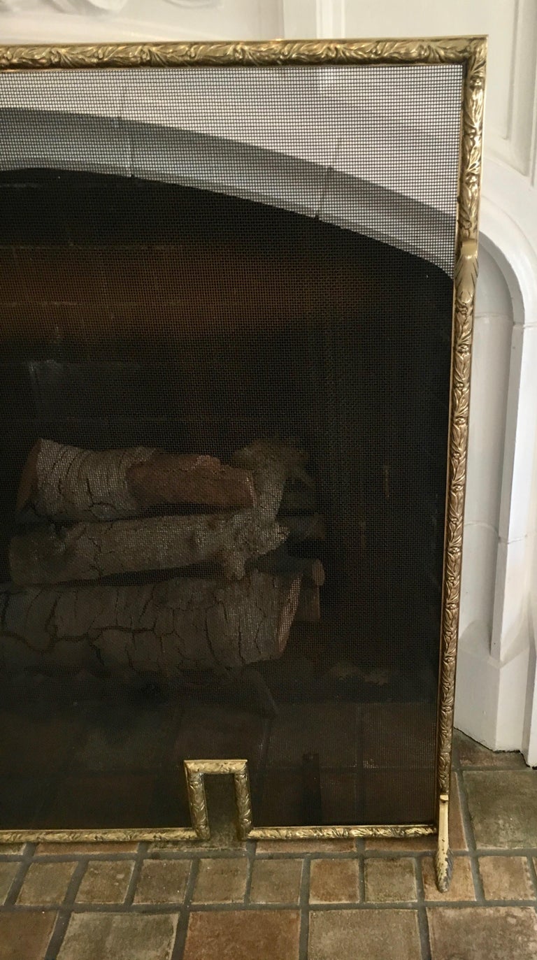 Brass Fireplace Screen with Leaf Detais at 1stDibs brass fireplace