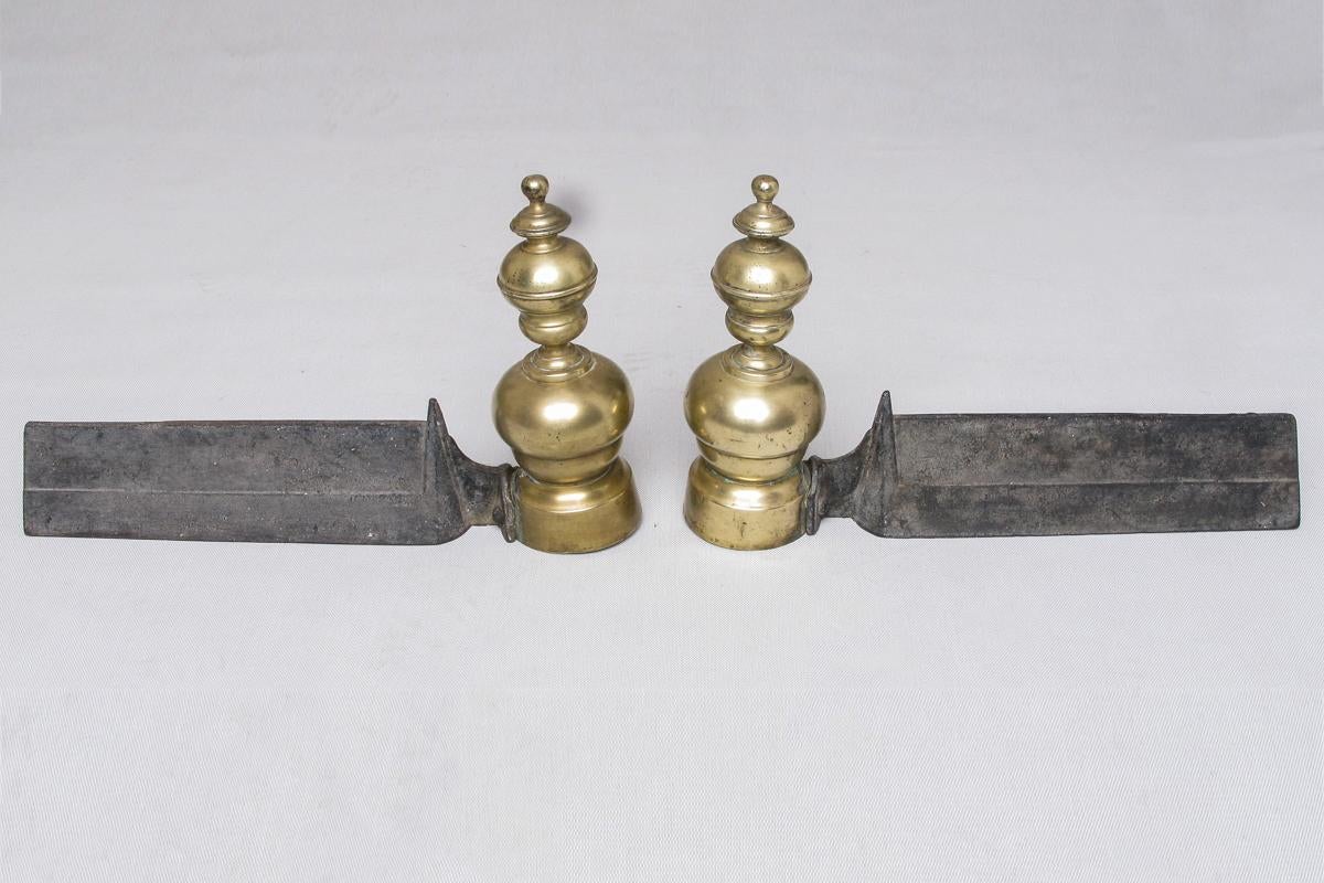 19th Century  Fireplace Brass Set For Sale