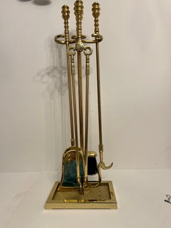 Brass Fireplace Tool Set by  Virginia Metalcrafters