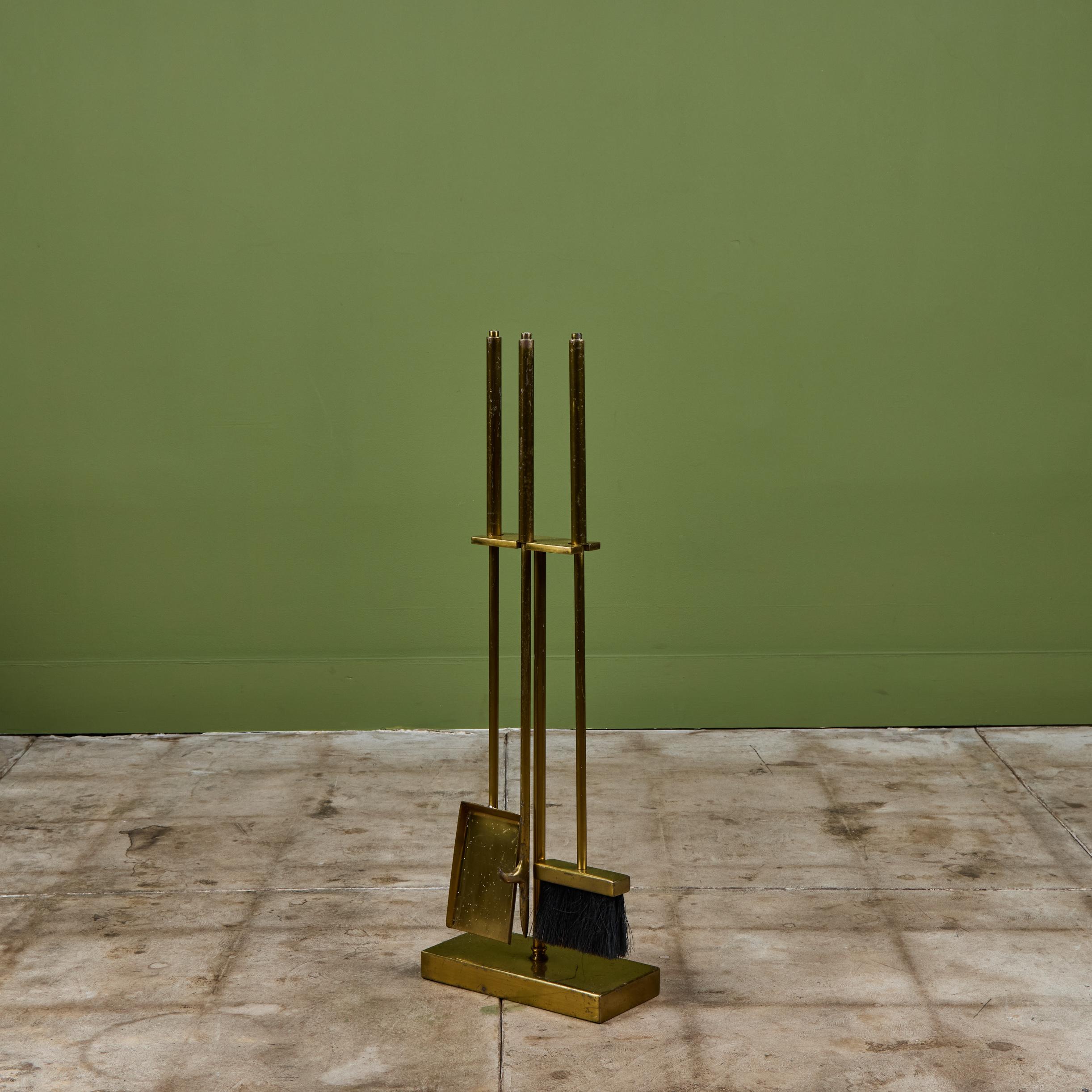 Brass Fireplace Tool Set For Sale 5