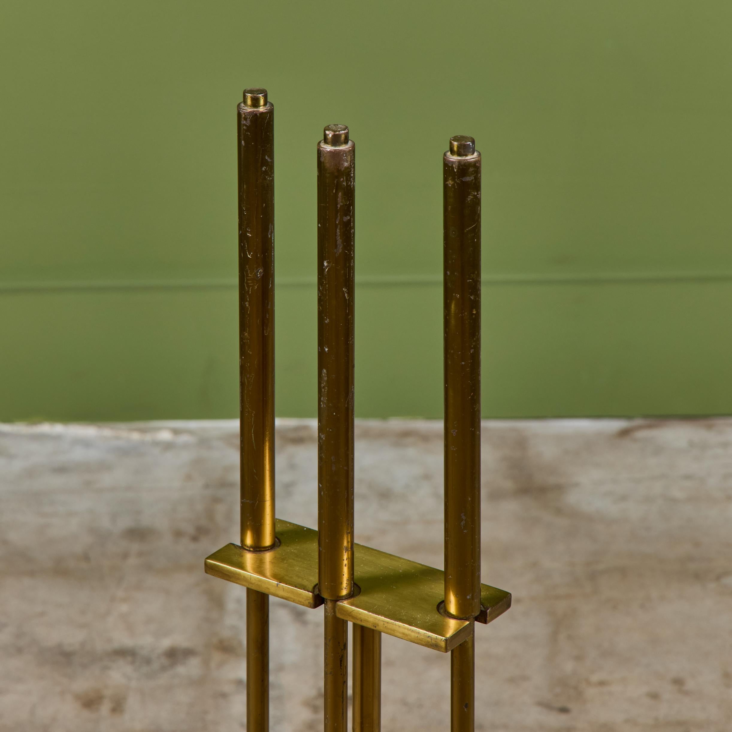 Brass Fireplace Tool Set For Sale 6