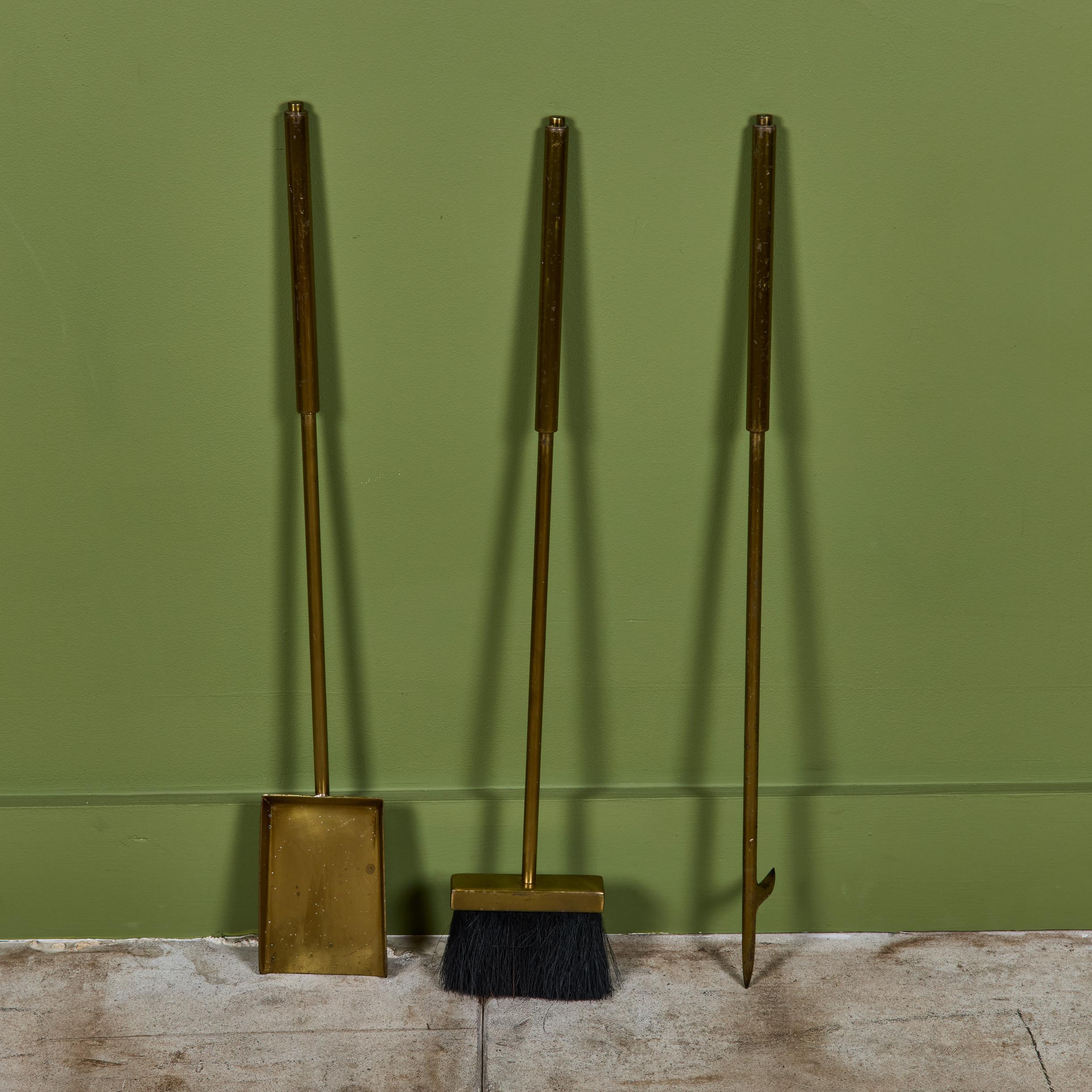 Brass Fireplace Tool Set For Sale 7