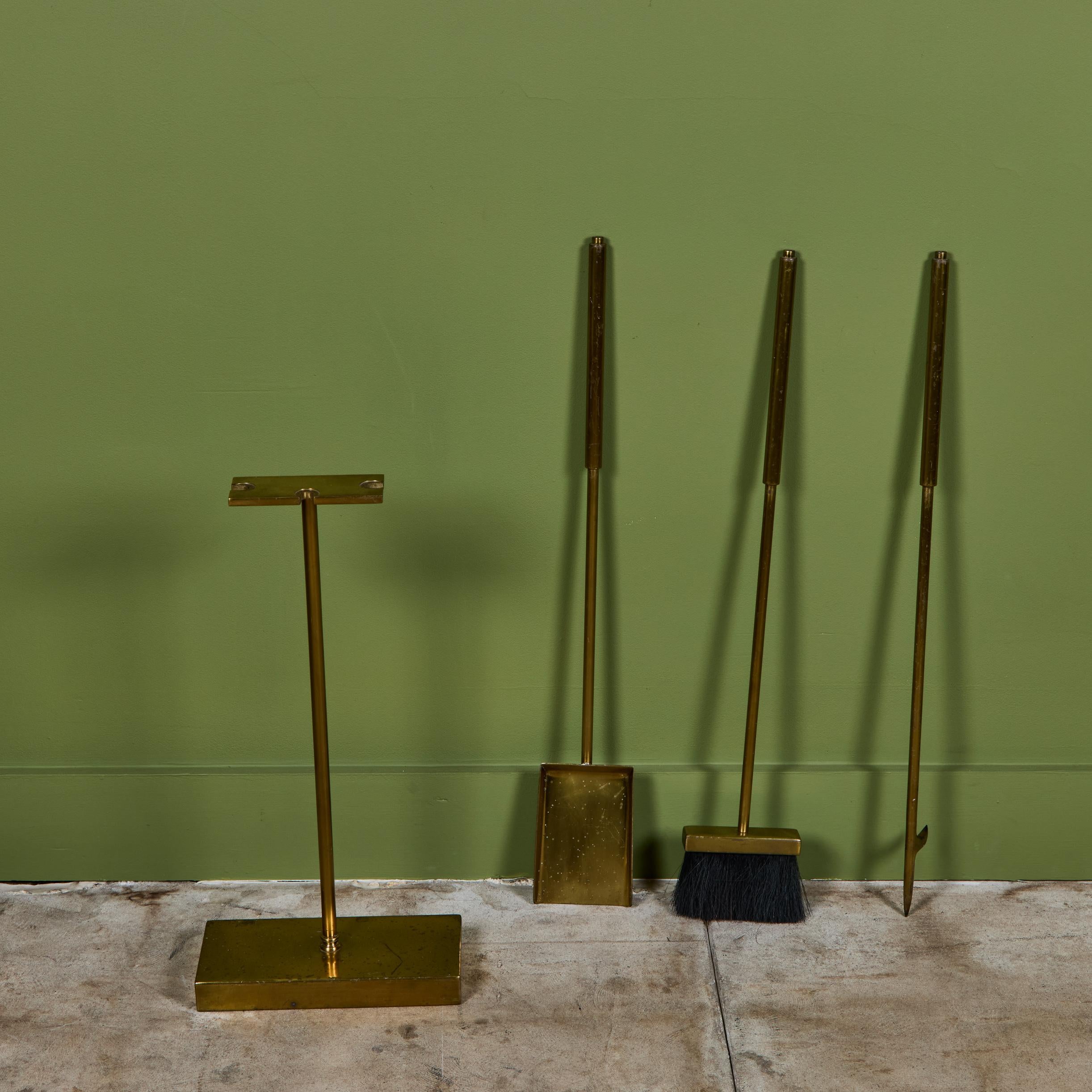 Brass Fireplace Tool Set For Sale 8