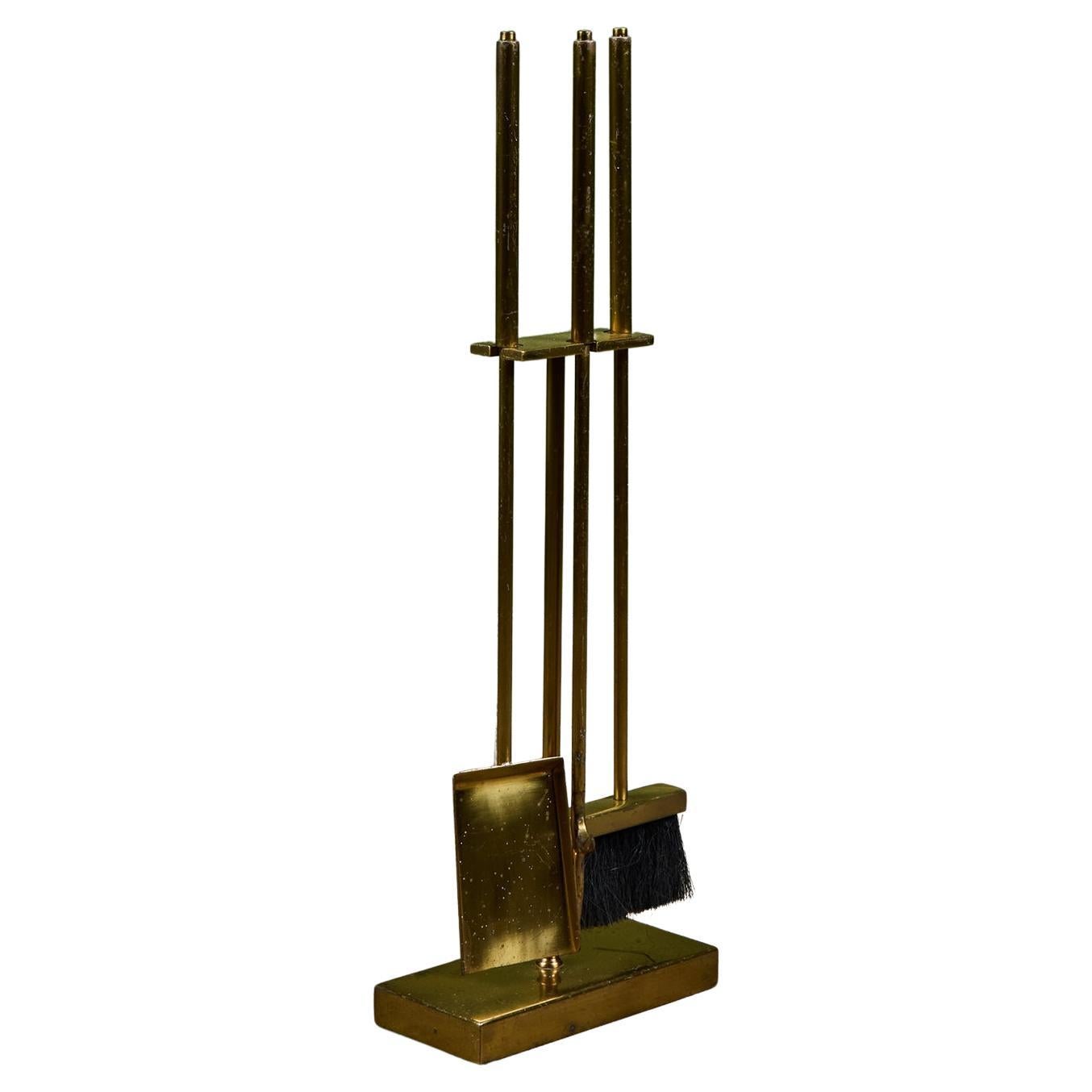 Set d'outils de cheminée en laiton
