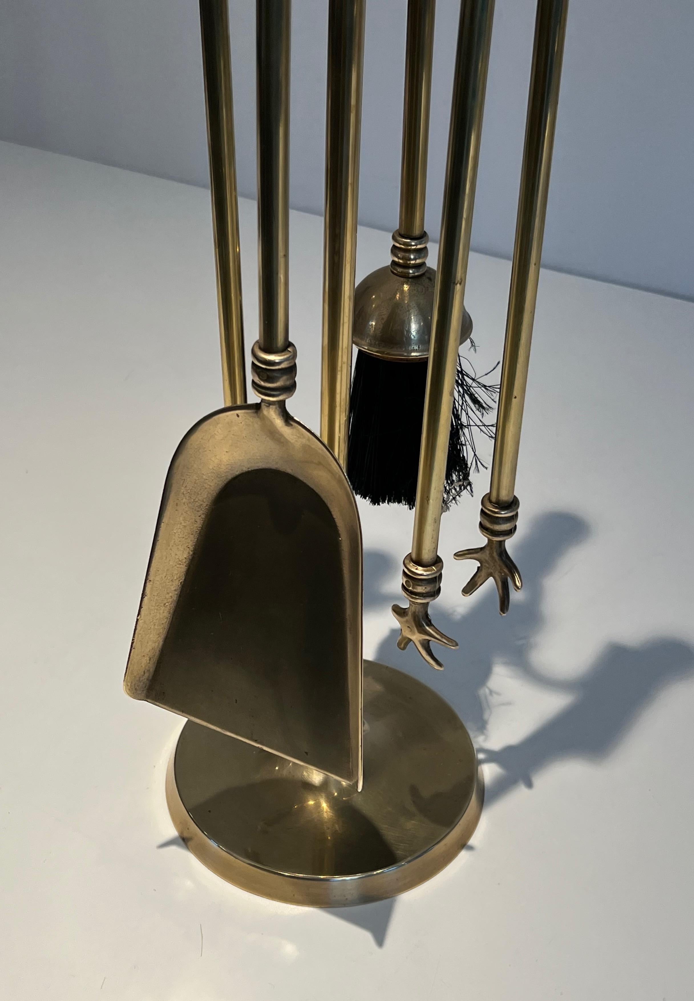 Brass Fireplace Tools In Good Condition For Sale In Marcq-en-Barœul, Hauts-de-France