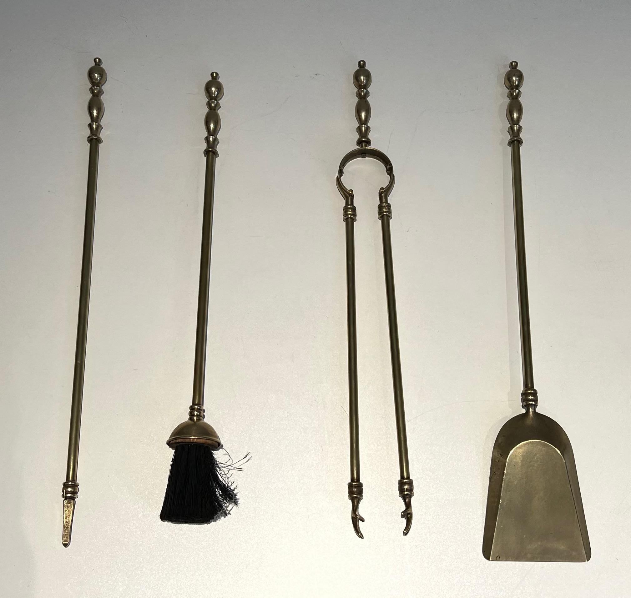 Late 20th Century Brass Fireplace Tools For Sale